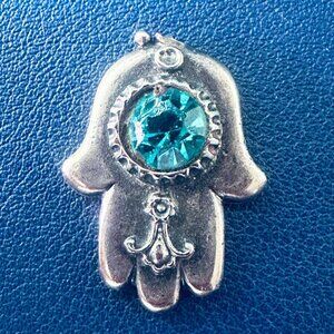 Vintage Taxco Mexico 925 Sterling Silver Hamsa Hand Charm Pendant - AS IS